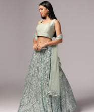 Load image into Gallery viewer, Pastel green Sequins Sparkle Lehnga Choli Dupatta