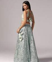 Load image into Gallery viewer, Pastel green Sequins Sparkle Lehnga Choli Dupatta
