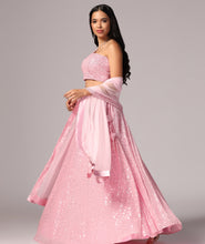 Load image into Gallery viewer, Baby Pink Sequins Sparkle Lehnga Choli Dupatta