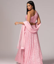Load image into Gallery viewer, Baby Pink Sequins Sparkle Lehnga Choli Dupatta