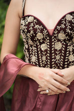 Load image into Gallery viewer, Maroon Corset with Lehnga