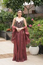 Load image into Gallery viewer, Maroon Corset with Lehnga