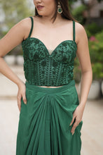 Load image into Gallery viewer, Emerald Corset with Draped skirt