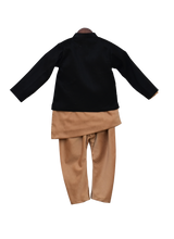Load image into Gallery viewer, Boys Black Jacket With Kurta &amp; Churidar
