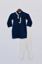 Load image into Gallery viewer, Boys Blue Kurta With Dori Embroidery And Pant