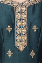 Load image into Gallery viewer, Dark Teal And Light Blue Handwork Garara Set