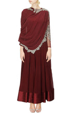 Load image into Gallery viewer, Drape Sleeves Gown for Womens