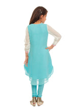 Load image into Gallery viewer, Girls Blue And White Kalidaar Set-Indian girls dress