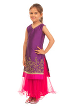 Load image into Gallery viewer, Girls Purple Pink Lehenga Set