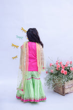 Load image into Gallery viewer, Girls Hot Pink Kurti With Sharara And Dupatta