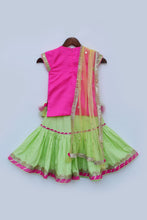 Load image into Gallery viewer, Girls Hot Pink Kurti With Sharara And Dupatta