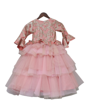 Load image into Gallery viewer, Girls Peach Shimmer Gown