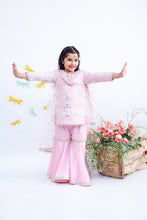 Load image into Gallery viewer, Girls Pink Gota Embroidery Kurti With Sharara