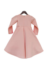 Load image into Gallery viewer, Girls Pink Neoprene Frock With Hot Pink Net And Initial