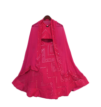 Load image into Gallery viewer, Girls Pink Embroidery Choli With Lehenga