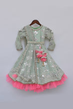 Load image into Gallery viewer, Girls Pista Green Gota Embroidery Anarkali
