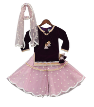 Load image into Gallery viewer, Girls Purple Velvet Kurti With Sharara in USA